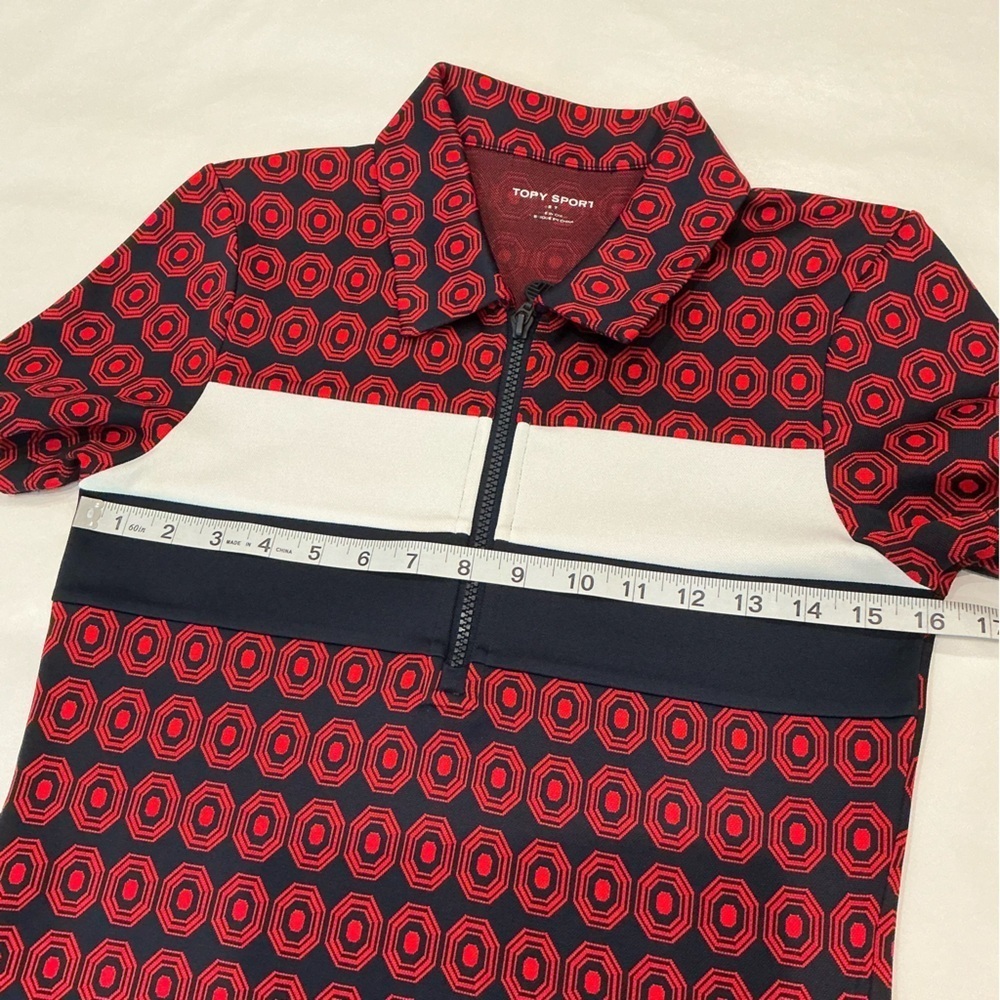 Tory Burch Sports Jacquard Color Block Dress Red and Navy Size XSmall - Picture 9 of 11